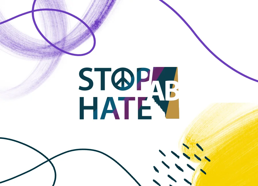 StopHate Logo with mixed media background